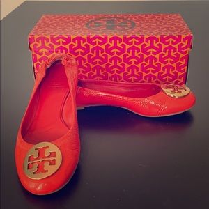 Tory Burch - Reva Ballet Flats (Orange + Gold)